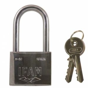 Ifam 85000 Series Chrome Long Shackle Padlock-Keyed alike